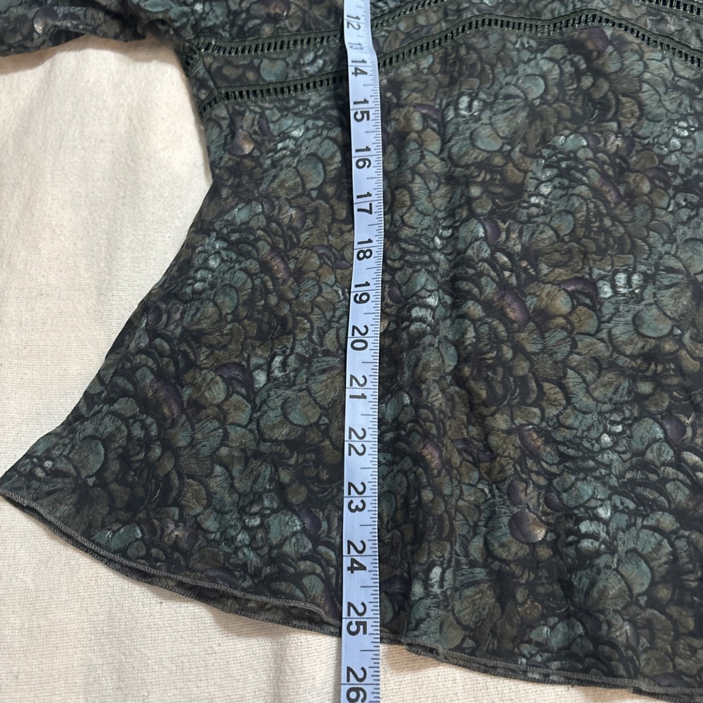 Calvin Klein Jeans Green‎ Top Women's Sz S Kimono Short Sleeve Blouse Babydoll - Picture 6 of 8